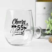 55e bruiloft Jubileum Elegant Celebration Wijnglas Zonder Voet