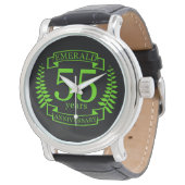 55e bruiloft JUBILEUM EMERALD Horloge (Gekanteld)