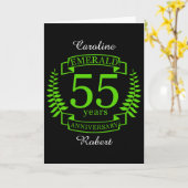 55e bruiloft JUBILEUM EMERALD Kaart (Gele Bloem)