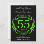 55e bruiloft JUBILEUM EMERALD Kaart (Voorkant)
