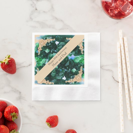 55e bruiloft Jubileum Emerald Kaart Servet (Insitu)