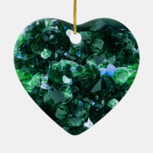 55e bruiloft Jubileum Emerald Keramisch Ornament (Achterkant)