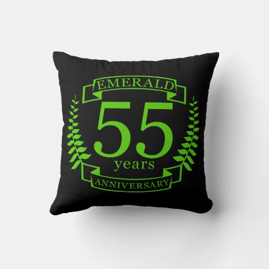 55e bruiloft JUBILEUM EMERALD Kussen (Achterkant)