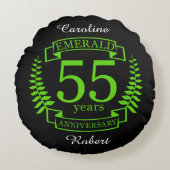 55e bruiloft JUBILEUM EMERALD Rond Kussen (Voorkant)