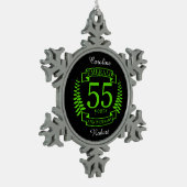 55e bruiloft JUBILEUM EMERALD Tin Sneeuwvlok Ornament (Links)