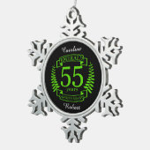 55e bruiloft JUBILEUM EMERALD Tin Sneeuwvlok Ornament (Rechts)