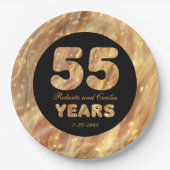 55e bruiloft Jubileum Gold Party-lampjes Papieren Bordje (Voorkant)
