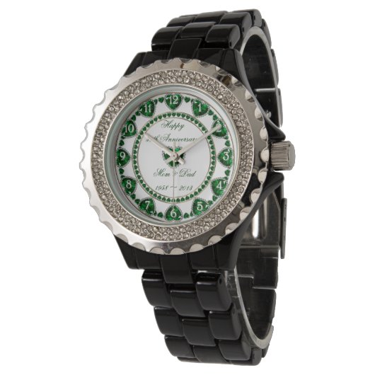 55e bruiloft Jubileum horloge (Gekanteld)