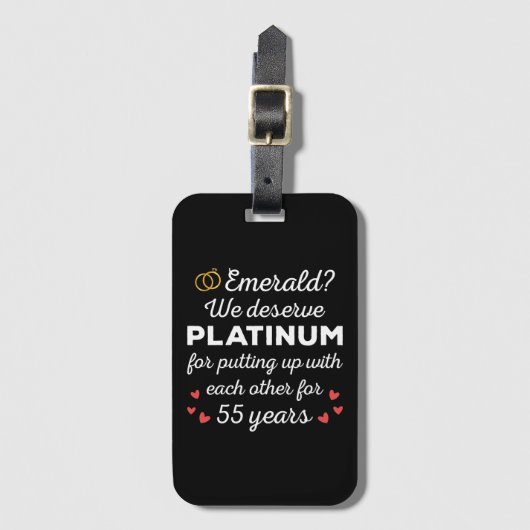 55e bruiloft Jubileum I - Emerald Funny Couple Bagagelabel (Voorkant (verticaal))