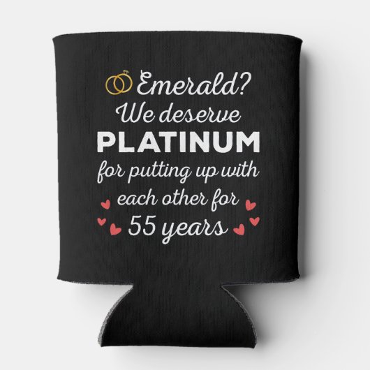 55e bruiloft Jubileum I - Emerald Funny Couple Blikjeskoeler (Achterkant)