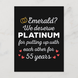 55e bruiloft Jubileum I - Emerald Funny Couple Briefkaart