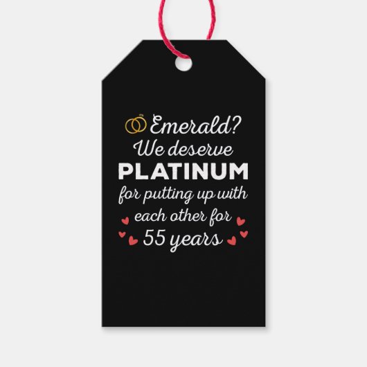 55e bruiloft Jubileum I - Emerald Funny Couple Cadeaulabel (Voorkant)