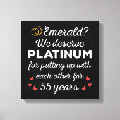 55e bruiloft Jubileum I - Emerald Funny Couple Canvas Afdruk (Voorkant)