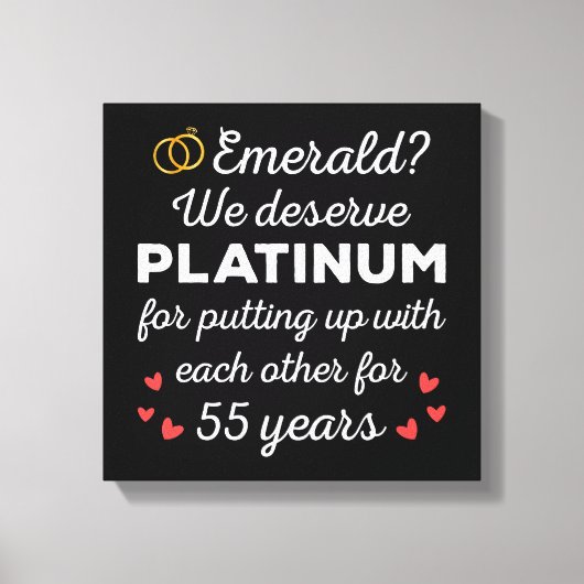 55e bruiloft Jubileum I - Emerald Funny Couple Canvas Afdruk (Voorkant)