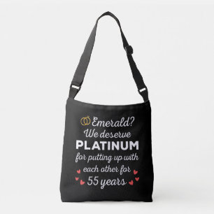 55e bruiloft Jubileum I - Emerald Funny Couple Crossbody Tas