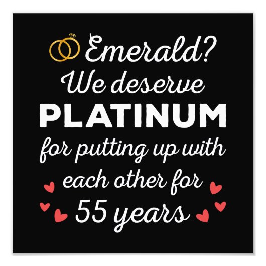 55e bruiloft Jubileum I - Emerald Funny Couple Foto Afdruk (Voorkant)