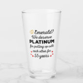 55e bruiloft Jubileum I - Emerald Funny Couple Glas (Voorkant)