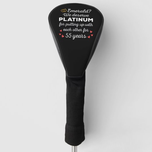 55e bruiloft Jubileum I - Emerald Funny Couple Golfheadcover (Voorkant)