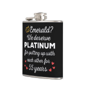 55e bruiloft Jubileum I - Emerald Funny Couple Heupfles (Links)