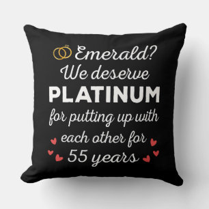 55e bruiloft Jubileum I - Emerald Funny Couple Kussen