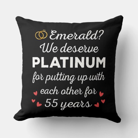 55e bruiloft Jubileum I - Emerald Funny Couple Kussen (Voorkant)