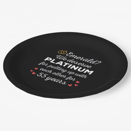 55e bruiloft Jubileum I - Emerald Funny Couple Papieren Bordje (Gekanteld)