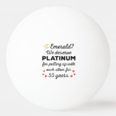 55e bruiloft Jubileum I - Emerald Funny Couple Pingpongbal (Achterkant)