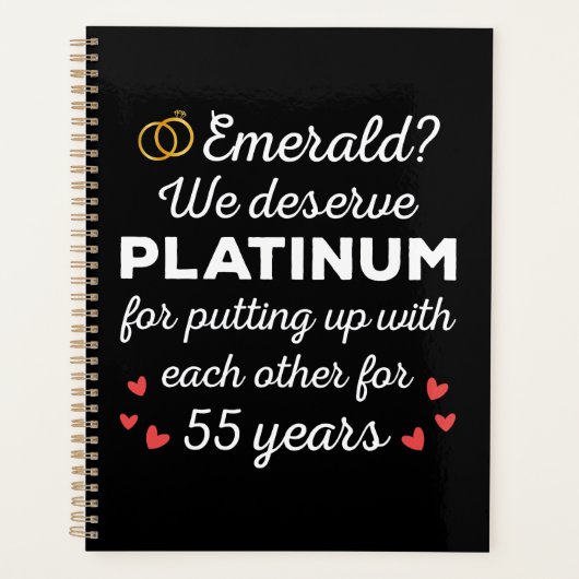 55e bruiloft Jubileum I - Emerald Funny Couple Planner (Voorkant)