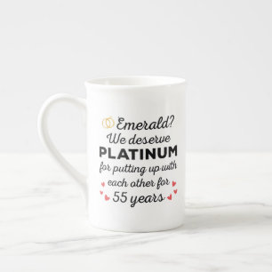 55e bruiloft Jubileum I - Emerald Funny Couple Porselein Kop