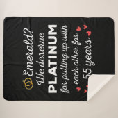 55e bruiloft Jubileum I - Emerald Funny Couple Sherpa Deken (Voorkant (horizontaal))