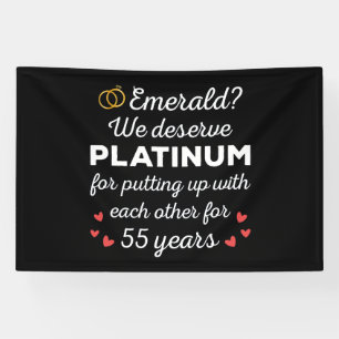 55e bruiloft Jubileum I - Emerald Funny Couple Spandoek