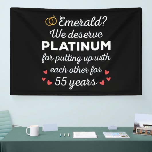 55e bruiloft Jubileum I - Emerald Funny Couple Spandoek (Beurs)