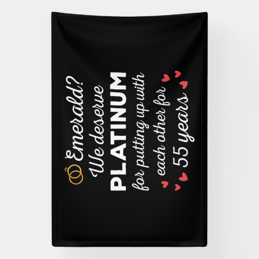 55e bruiloft Jubileum I - Emerald Funny Couple Spandoek (Verticaal)