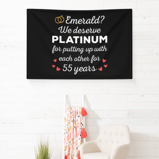55e bruiloft Jubileum I - Emerald Funny Couple Spandoek (Insitu)
