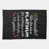 55e bruiloft Jubileum I - Emerald Funny Couple Theedoek (Horizontaal)