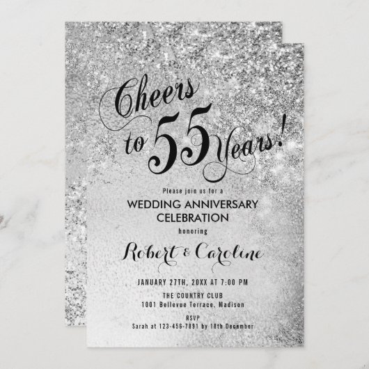 55e bruiloft Jubileum Kaart (Voorkant / Achterkant)