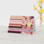 55e bruiloft Jubileum kaart - Pastel rozen stripe (Gele Bloem)