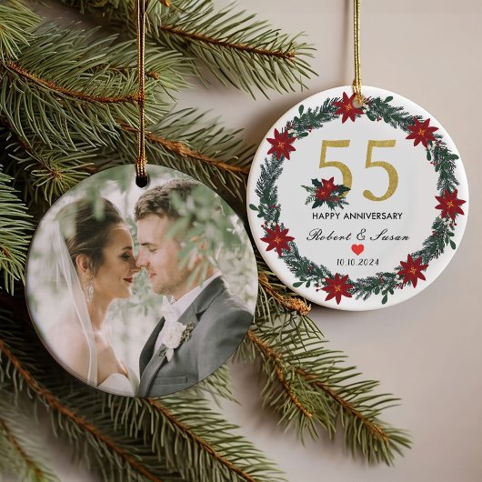 55e bruiloft Jubileum kerstcadeaus Ornament