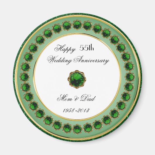 55e bruiloft Jubileum magneet (Voorkant)