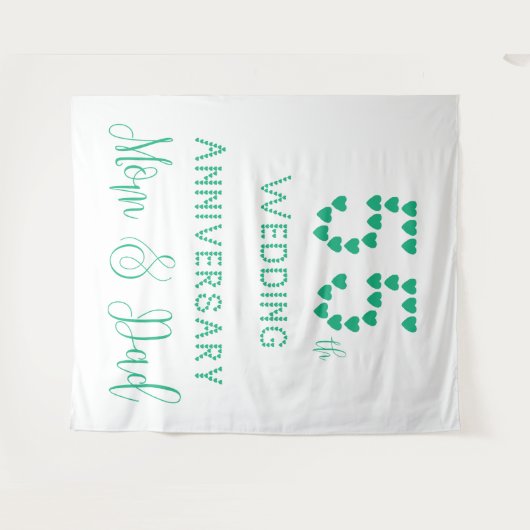 55e bruiloft Jubileum ouders Emerald Wedding Wandkleed (Voorkant (horizontaal))