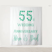 55e bruiloft Jubileum ouders Emerald Wedding Wandkleed (Voorkant)