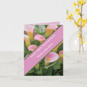 55e bruiloft Jubileum Pink Calla Lily Kaart (Gele Bloem)