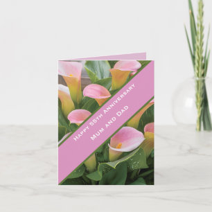 55e bruiloft Jubileum Pink Calla Lily Kaart