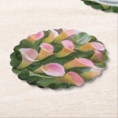 55e bruiloft Jubileum Pink Calla Lily Kartonnen Onderzetters (Gekanteld)