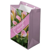 55e bruiloft Jubileum Pink Calla Lily Medium Cadeauzakje (Voorkant Gekanteld)
