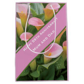 55e bruiloft Jubileum Pink Calla Lily Medium Cadeauzakje (Voorkant)
