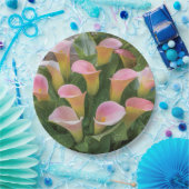 55e bruiloft Jubileum Pink Calla Lily Papieren Bordje (Feest)