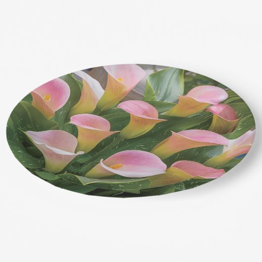55e bruiloft Jubileum Pink Calla Lily Papieren Bordje (Gekanteld)
