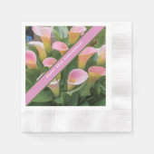 55e bruiloft Jubileum Pink Calla Lily Servet (Voorkant)