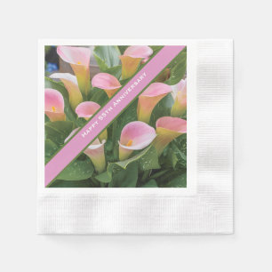 55e bruiloft Jubileum Pink Calla Lily Servet